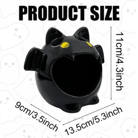 LOTIKOU Bat Ceramic Candy Dish, 1 Pc Bat Shaped Candy Bowl, Cute Candy Dish Holder, Funny Ceramic Box for Candy Holder Holiday Ornament (Black)