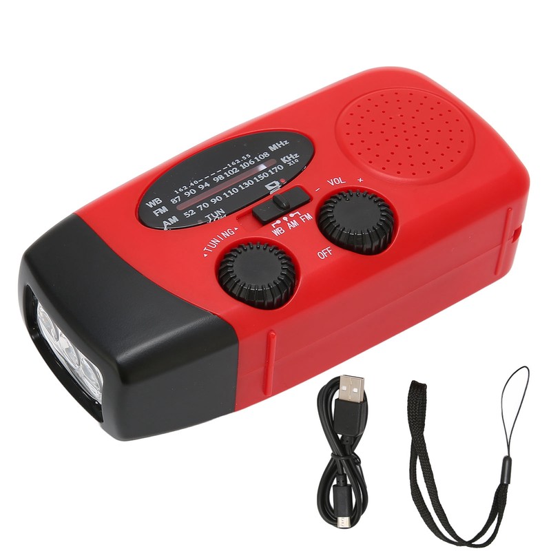 Hand Crank Radio Portable Self Powered Solar Weather Radio with