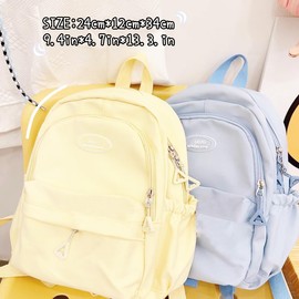 Sanilinwild Girls Backpack Kawaii Backpack Aesthetic School College Backpack Large Capacity Bookbags with Cute Pendant Backpack for Kids Boys Teenage Primary Secondary(Yellow)