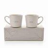Amore Set of 2 Stoneware White Mugs - Mrs &