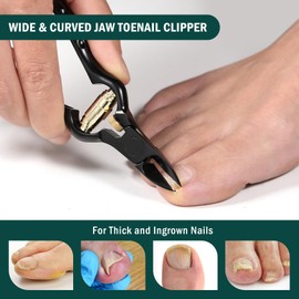 FVION Nail Scissors for Ingrown Toenails and Fingernails, Sharp Nail Clippers for Thick Strong Toenails, Toenail Scissors for Seniors