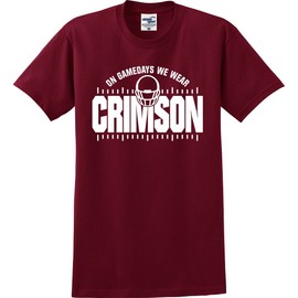 On Gamedays We Wear Crimson Football T-Shirt (S-5X) (Large)