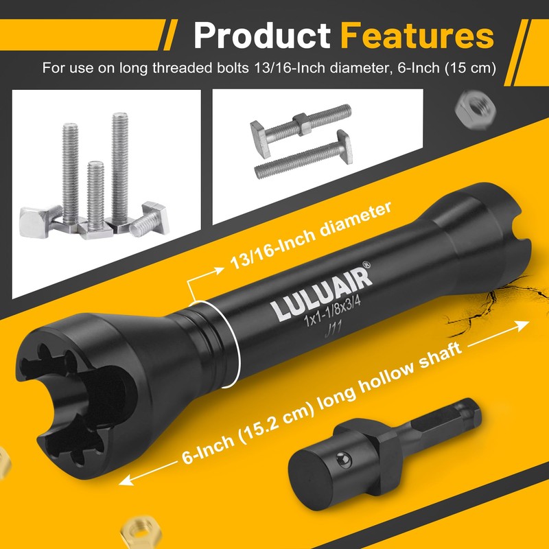 LULUAIR NRHD Lineman Socket, 5-in-1 Impact Socket Set, 3 Size