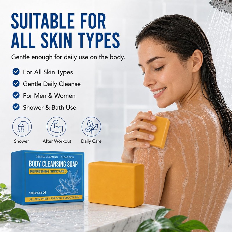 Turmeric Cleansing Soap Bar, Body Clarifying Oily Skin Bath Care