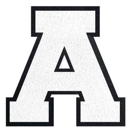 QianSiLi 6.5 Inch Chenille Iron On Letters for Clothes Varsity Letter Patches Embroidered Patch Iron On Patches for Clothing Jacket/Hoodie/Varsity (White,A)