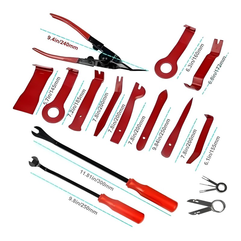 Kit Herramientas Desmontaje Molduras Auto Faros Estereo 19pz