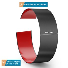 Sanbege Stainless Steel Door Kick Plate, 6" x 30" Door Push Plate, Self Adhesive Kickplate for 32" Doors Interior or Exterior (Brushed Black)