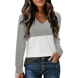 KISSMODA Fall Work Clothes for Women 2025 Business Casual Tops Blusas Elegantes para Mujer Tunics Or Tops to Wear with Leggings Wrinkle Free Travel Clothes Grey M