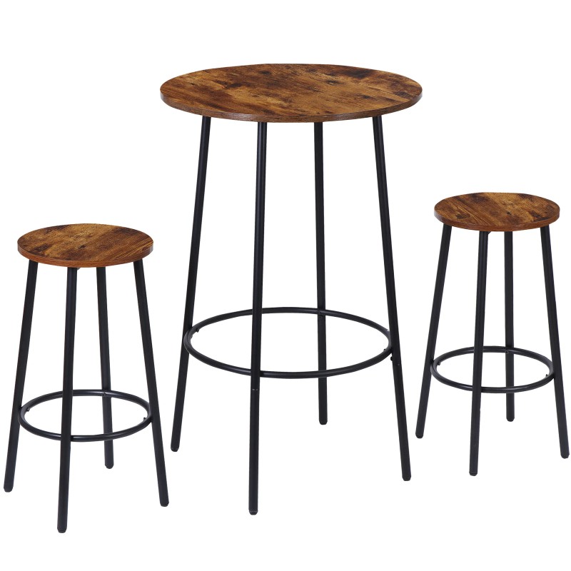 HomGarden 3 PCS Pub Dining Set Bar Table & Stools