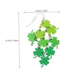 TOVINANNA 1 Pair Shamrock Dangle Earrings Funny Irish Jewelry for Patrick's Day Festivals Unique Design Lucky Green Accessories Great Present Choice for Celebrations
