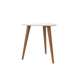Manhattan Comfort Utopia High Triangle End Table, White Gloss