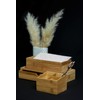 Wenko Bamboo Organiser Terra 3 Compartments -Storage Box, Bathroom Basket,