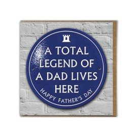 Brainbox Candy Funny Father's Day Card - Total Legend Dad - Quality Embossed Card - Cheeky Father's Day Humour Card - Dad From Son & Daughter