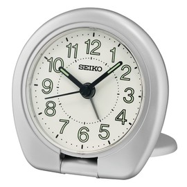 Seiko Sakai Travel Bedroom Alarm Clock, Metallic Silver