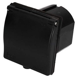 AB Tools 230v Mains 16A Flush Inlet Socket Black Caravan Motorhome Trailer Hook Up