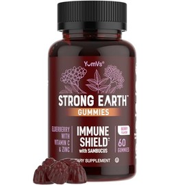 Strong Earth Elderberry Gummies – Sambucus Elderberry Immune Support with Vitamin C & Zinc – Black Elderberry Gummies, Berry Flavor, Non-GMO, Gluten F