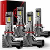 9005 & 9006 LED Bulbs Combo, 100,000LM, 6000K Cool White,