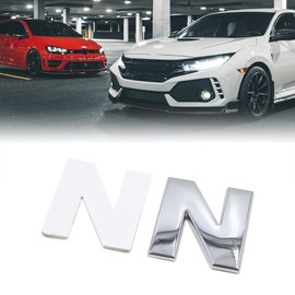 uxcell Silver Tone Metal N Letter Shaped Alphabet Sticker Emblem Badge Decals for Car