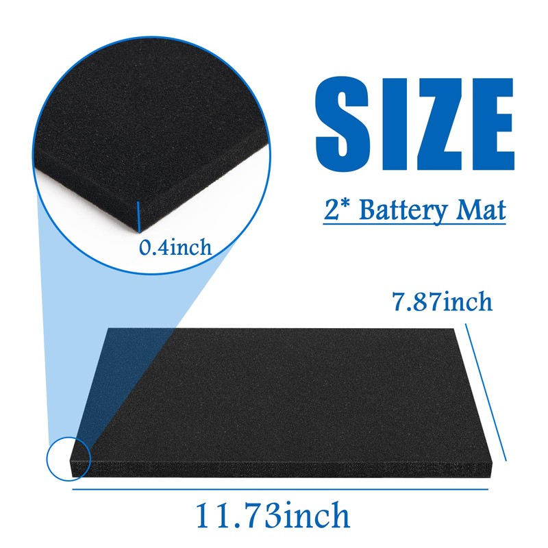 2PCS Battery Mat,12×8 Inch Soft Sponge Battery Protector Mat for