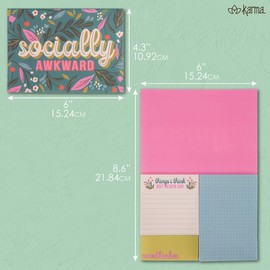 Karma, 150 Sticky Note Booklet, Cute Sticky Note Markers, Sticky Index Tabs, Colorful Annotation Sticky Tabs, Stick to The Plan