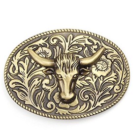 WOTOY Bronze Bull Belt Buckle