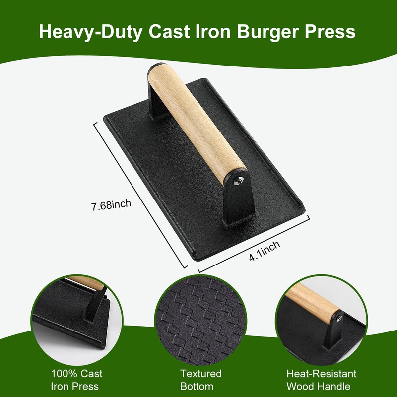 POLIGO 5PCS Smash Burger Press Kit - 4 in 1
