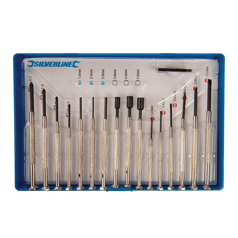 Silverline Jewellers Precision Screwdriver Set 16pce (633888)