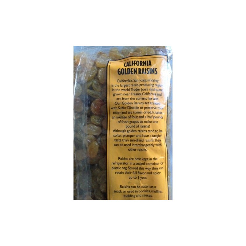Trader Joe's California Golden Raisins, Plump & Tangy /160z., 454g.
