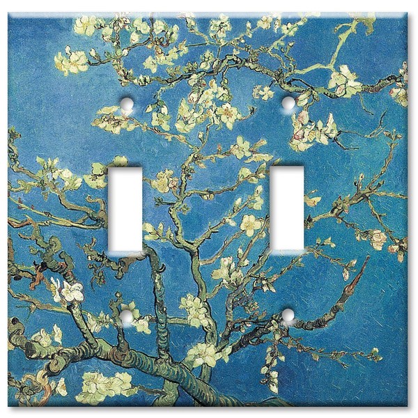 Double Gang Toggle Wall Plate - Van Gogh: Almond Blossoms