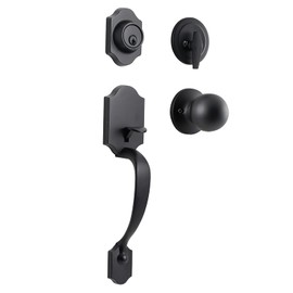 NeuType Front Door Locks with Deadbolt Locks for Doors Matte Black Door Handle Front Door Handleset with Lock and Key and Deadbolt Exterior Door Lock Set with Deadbolt