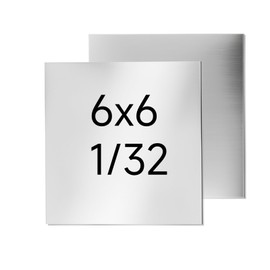 304 Stainless Steel Sheet - 2PCS 6" X 6" X 1/32" Thin Stainless Steel Plate 1/32 Inch Thickness with Protective Film Metal Sheets Stock Sheets for Kitchen DIY Crafting etc. (305 x 305 x 0.78 mm)