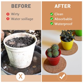 12 Pieces 4 Sizes Cork Plant Coasters, 4/6/8/10 Inch Cork Plant Mats, DIY Craft Cork Coasters for Plants Indoor Outdoor, Cork Pads for Gardening Drinks Pot