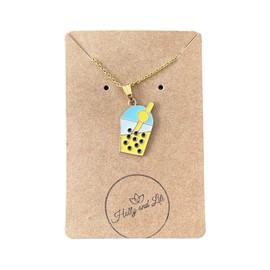 Boba Tea Necklace, Bubble Tea Necklace, Boba Pendant Necklaces, Bubble Tea Gifts, Boba Chain