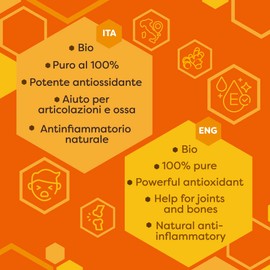 ERBOTECH Turmeric Organic Powder, 200 g, 100% Pure and Organic, No Added Allergens, GMO-free, Vegan & Gluten Free