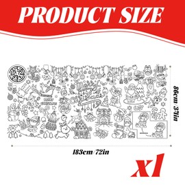 Bogoro Christmas Colouring Tablecloth, Colouring Paper Tablecloth for Painting, Colouring Tablecloth Christmas, Colouring Tablecloth for Children, Christmas for Children & Painting Tablecloth,