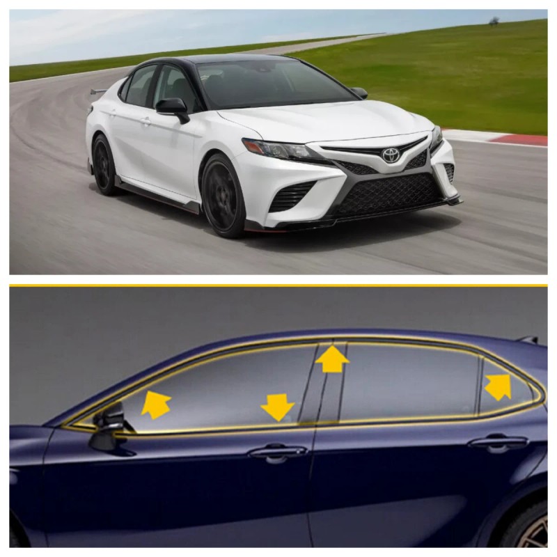 Cahuczlhoz NEW Chrome Delete Blackout Overlay for 2018-24 Toyota Camry