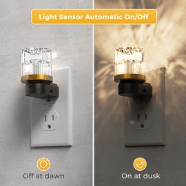 L LOHAS LED Night Light, 2 Pack Night Lights Plug into Wall, 3000K Soft Light LED NightLights, Built in Dusk to Dawn Sensor for Hallway, Bathroom, Rooms