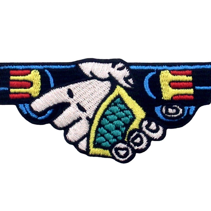 Handshake Guns Patch Embroidered Applique Iron On Sew On Emblem