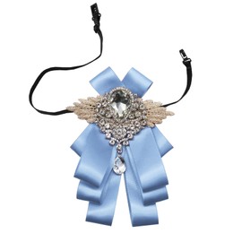 GHTIYLP Sparkle Bow Ties for Men and Women Big Rhinestone Bow Tie Satin Ribbon Bowtie for Suit Tuxedo Evening Party (Baby Blue)