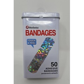 BioSwiss Novelty Adhesive Bandages Strips [50ct/Tin Box]