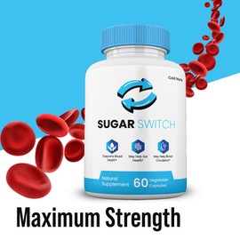 SugarSwitch Capsules, All Natural Supplement, SugarSwitch Pills, High Potency Formula Gelatin Free (3 Pack)