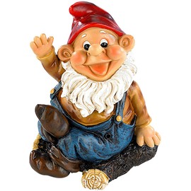 infactory Gartendeko: Pfeifender Gartenzwerg Peppi (Zwerg, Garten-Zwerg, Dekofigur)
