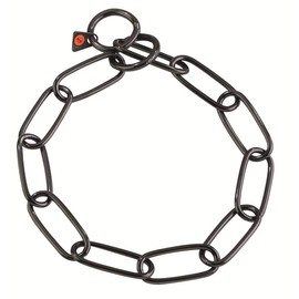 Herm Sprenger Black Stainless Steel Long Link Fur Saver Dog Training Collar | No-Pull Slip Chain for Small Medium Large Dogs for Easy Control Made in Germany | 4mm, 67cm (26in)