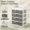 5-Layer Plastic Makeup Organizer with Clear Drawers, White