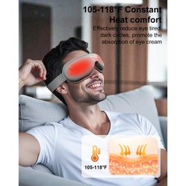 cotsoco Eye Massager with Heat, Birthday Gifts for Women, Heated Eye Mask with Bluetooth Music, Relax & Reduce Strain Dark Circles and Improve Sleep, Gift for Mom Dad Women Men (Blue)