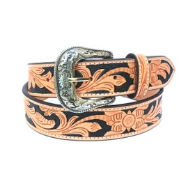 Affilare Western Genuine Leather Floral Tooled Jeans Belt For Men and Women 30WE007-48