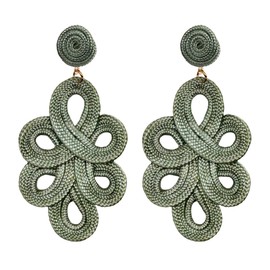 MAJALE Long Women's Flamenca Earrings - Lightweight Earrings for Christmas, Party, Sevillanos for Special Occasions - Earrings with Silk Cord, Silk