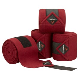 Lemieux Classic Polo Bandages - Premium Fleece Exercise Bandages - Set of Four - Full Size - Burgundy