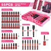Geinxurn 55Pieces Impact Screwdriver Bits Set, Magnetic S2 Steel Phillips/Slotted/Square/Torx