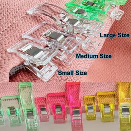Sewing Clips Quilting Clips Assorted Colors Quilt Clips Multipurpose Fabric Clips for Sewing Supplies, Quilting Accessories Crafting Tools, Photo Clips, Clothespins Clip (40 Large Clips-Multicolors)